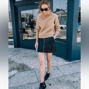 Anine Bing Sally Leather Skirt Black Size XS